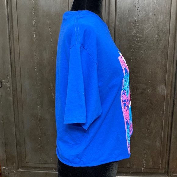 Hope Means Nothing - cut off Blue Radical Smiley T-Shirt - size Medium - Picture 2 of 7